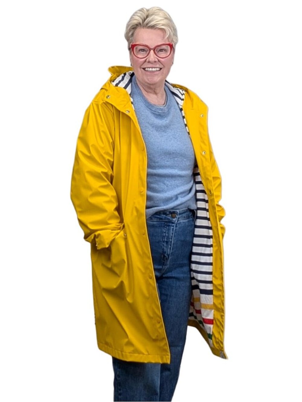 💛 Hudson Bay Yellow Rain Jacket Hooded Waterproof Coat L/G